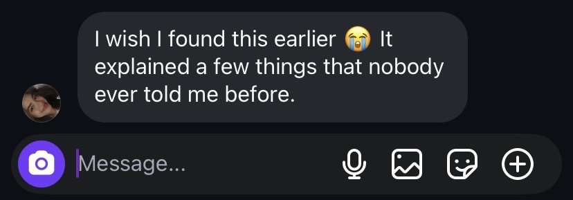 Chloe, 22 — reader message